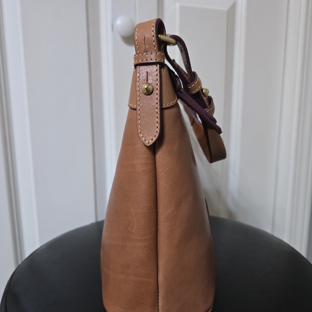 Dooney & Bourke Brown Leather Shoulder Bag - Picture 3 of 11